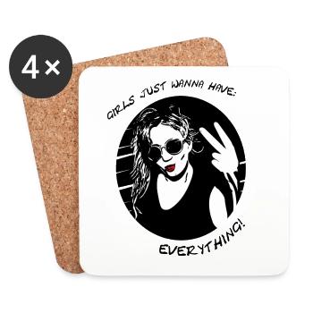 Girls just wanna have - Untersetzer (4er-Set) - Weiß - Vorne