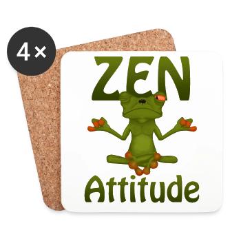 Frog Zen Attitude - Untersetzer (4er-Set) - Weiß - Vorne