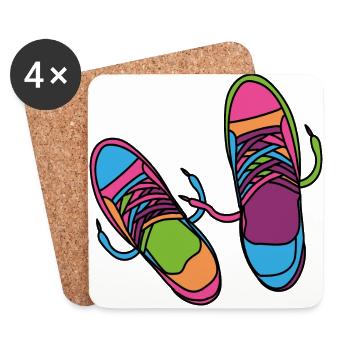 Hipster Shoes - Coasters (set of 4) - white - Front