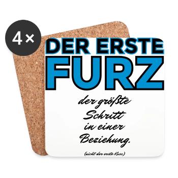 Der erste Furz, größter Schritt in einer Beziehung - Untersetzer (4er-Set) - Weiß - Vorne
