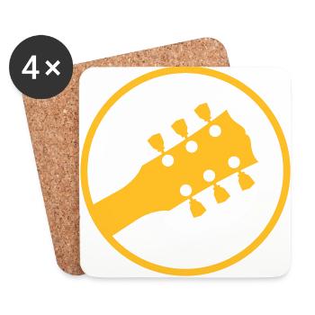 Guitare électrique - Dessous de verre (lot de 4) - blanc - Devant