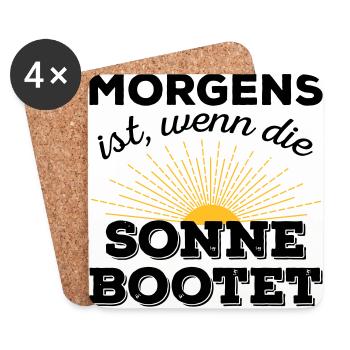 Morgens ist wenn die Sonne bootet - Untersetzer (4er-Set) - Weiß - Vorne