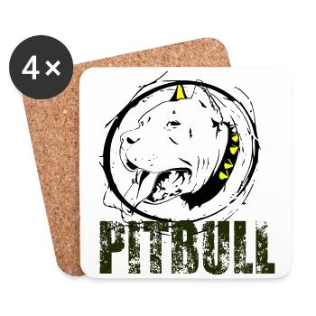 PITBULL - Love Dog - Dessous de verre (lot de 4) - blanc - Devant