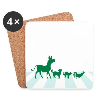 Abbey Road - Musiciens de Brême - Dessous de verre (lot de 4) - blanc - Devant
