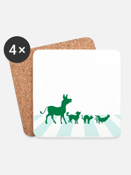 Abbey Road - Bremen Town Musicians - Coasters (set of 4) - white