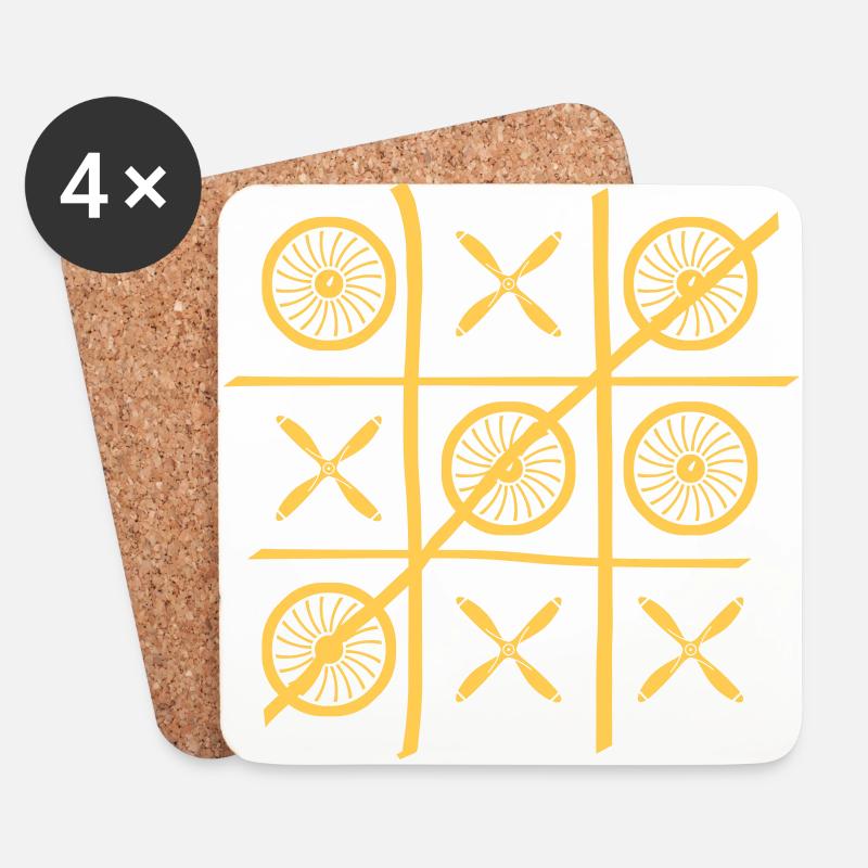 TicTacToe - Untersetzer (4er-Set) - Weiß