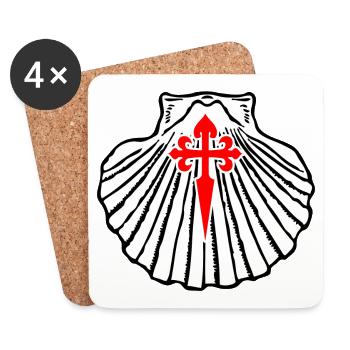 Croix St Jacques 4 - Dessous de verre (lot de 4) - blanc - Devant
