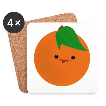 Nette orange - Untersetzer (4er-Set) - Weiß - Vorne