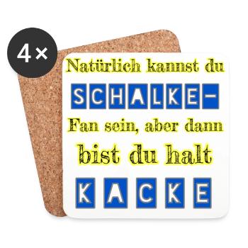 Schalke - Kacke - Untersetzer (4er-Set) - Weiß - Vorne