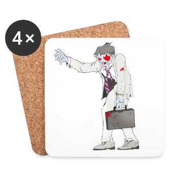 Zombie Collection: Suit Zombie - Coasters (set of 4) - white - Front