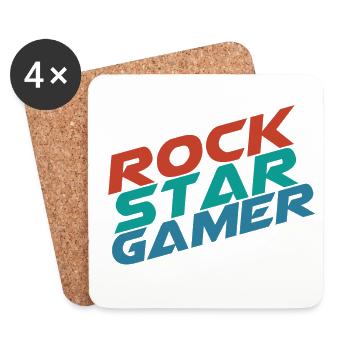 Gamer - Rock Star! - Untersetzer (4er-Set) - Weiß - Vorne