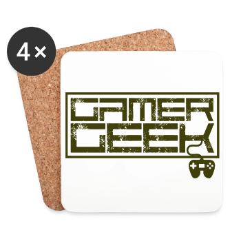 Gamer - Gamer Geek - Untersetzer (4er-Set) - Weiß - Vorne