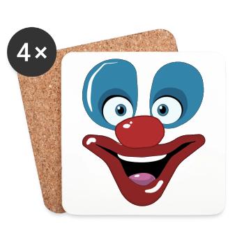 Happy clown face design - Coasters (set of 4) - white - Front