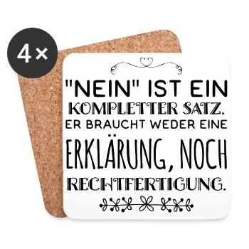nein ist ein kompletter satz - Untersetzer (4er-Set) - Weiß - Vorne