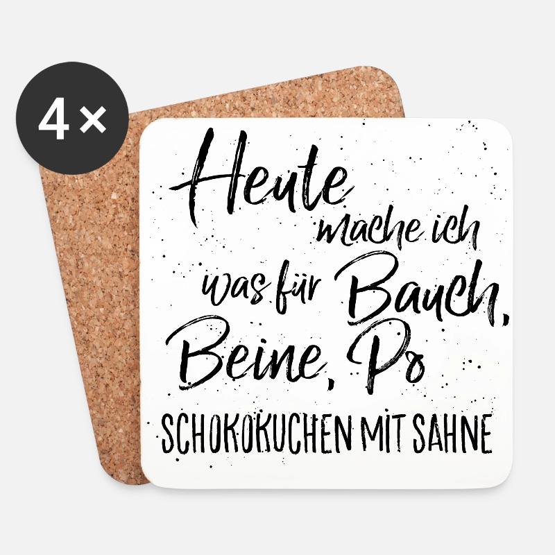 schokokuchen mit sahne - Untersetzer (4er-Set) - Weiß