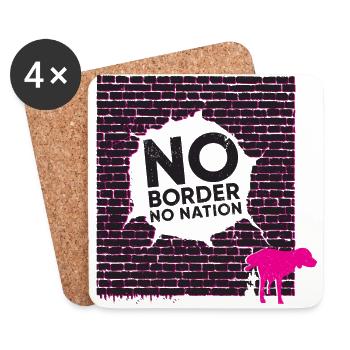 Keine Nation - keine Grenzen - Untersetzer (4er-Set) - Weiß - Vorne