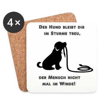 dog - Coasters (set of 4) - white - Front