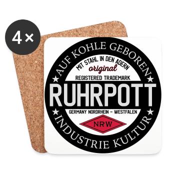 Logo Ruhrpott - Untersetzer (4er-Set) - Weiß - Vorne