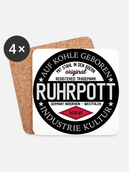 Logo Ruhrpott - Untersetzer (4er-Set) - Weiß