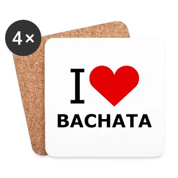 I Love Bachata Shirt - DanceShirts - Coasters (set of 4) - white - Front