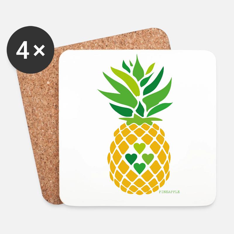 Love Pineapple - Coasters (set of 4) - white