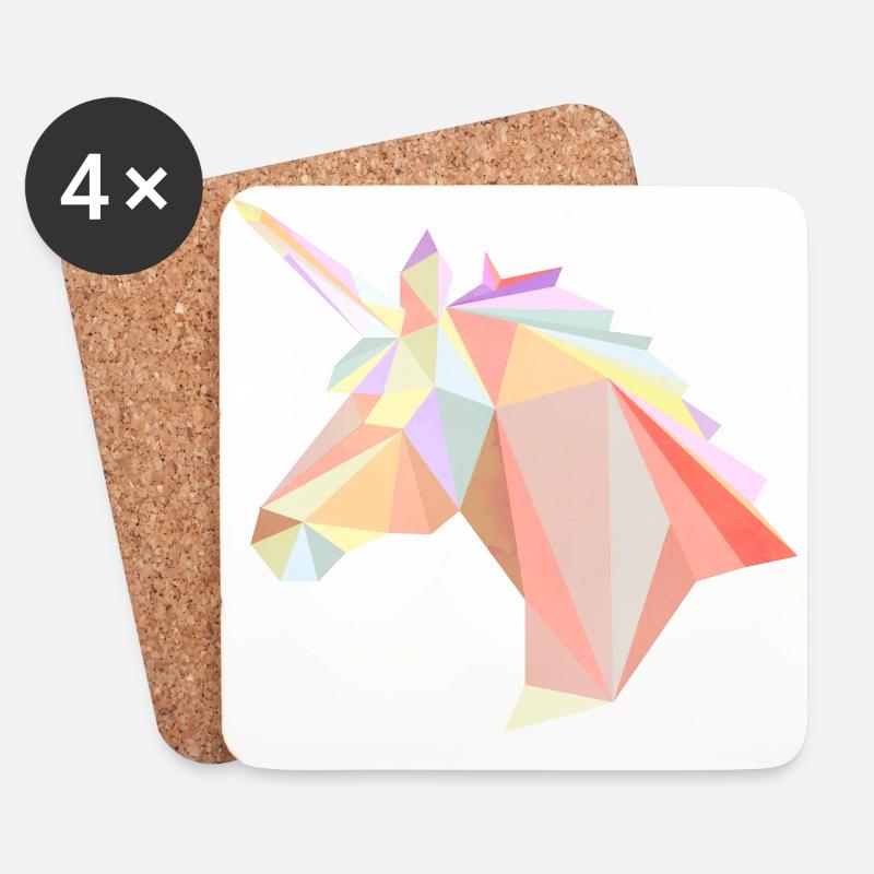Low Poly Unicorn - Coasters (set of 4) - white