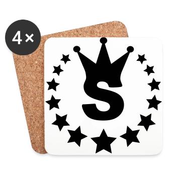 s_real_stars_crown - Dessous de verre (lot de 4) - blanc - Devant