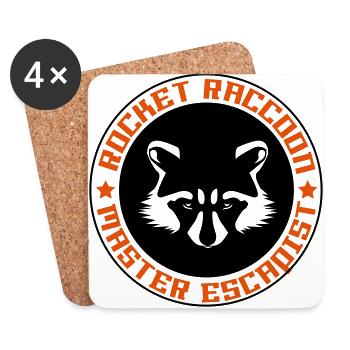 Rocket raccoon logo full - Dessous de verre (lot de 4) - blanc - Devant