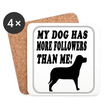 CHIEN ABONNÉS - Dessous de verre (lot de 4) - blanc - Devant