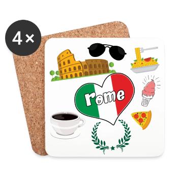 I love Rome 2 - Dessous de verre (lot de 4) - blanc - Devant