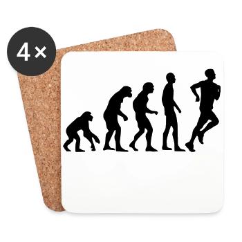 Course à pied Evolution humaine - Dessous de verre (lot de 4) - blanc - Devant