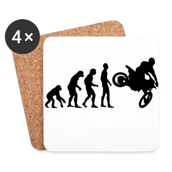 Evolution humaine Motocross - Dessous de verre (lot de 4) - blanc - Devant