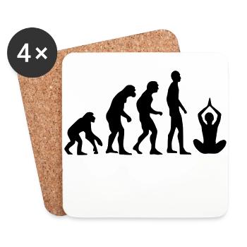 Yoga Evolution humaine - Dessous de verre (lot de 4) - blanc - Devant