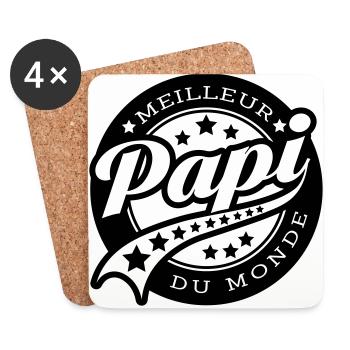 meilleur papy du monde - Dessous de verre (lot de 4) - blanc - Devant