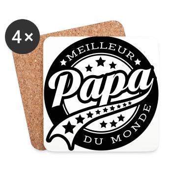 meilleur papa du monde - Dessous de verre (lot de 4) - blanc - Devant