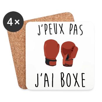 j'peux pas j'ai boxe - Dessous de verre (lot de 4) - blanc - Devant