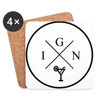 gin - Untersetzer (4er-Set) - Weiß - Vorne