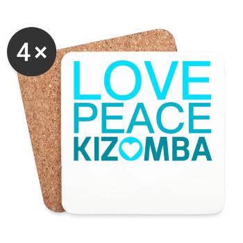 L'AMOUR DE LA PAIX KIZOMBA Bleu - Chemises de nuit - Dessous de verre (lot de 4) - blanc - Devant