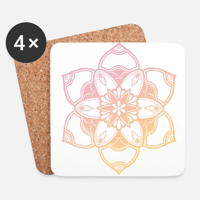 Mandala No. 2 - Ombré - - Untersetzer (4er-Set) - Weiß