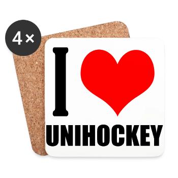Unihockey - Untersetzer (4er-Set) - Weiß - Vorne