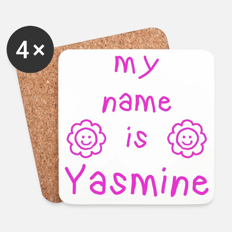 Yasmine MEIN NAME - Untersetzer (4er-Set) - Weiß