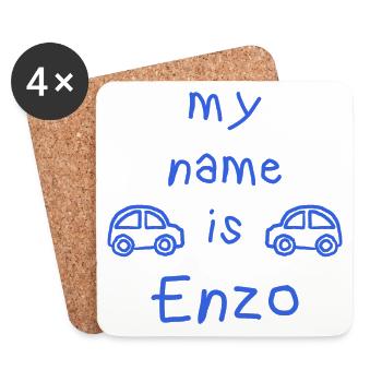 ENZO MY NAME IS - Coasters (set of 4) - white - Front