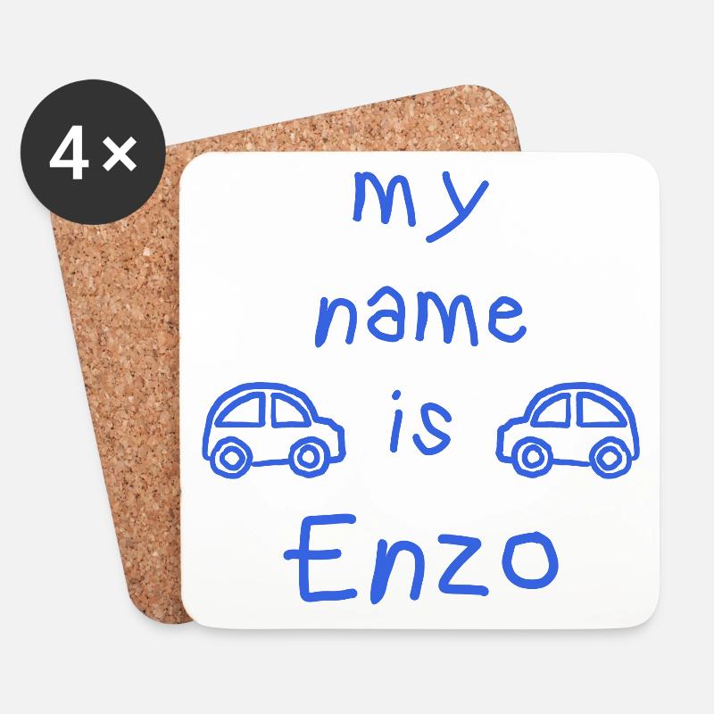 ENZO MEIN NAME - Untersetzer (4er-Set) - Weiß