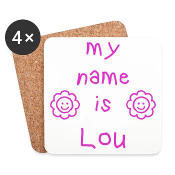 LOU MY NAME IS - Coasters (set of 4) - white - Front