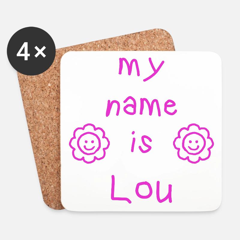 LOU IST MEIN NAME - Untersetzer (4er-Set) - Weiß