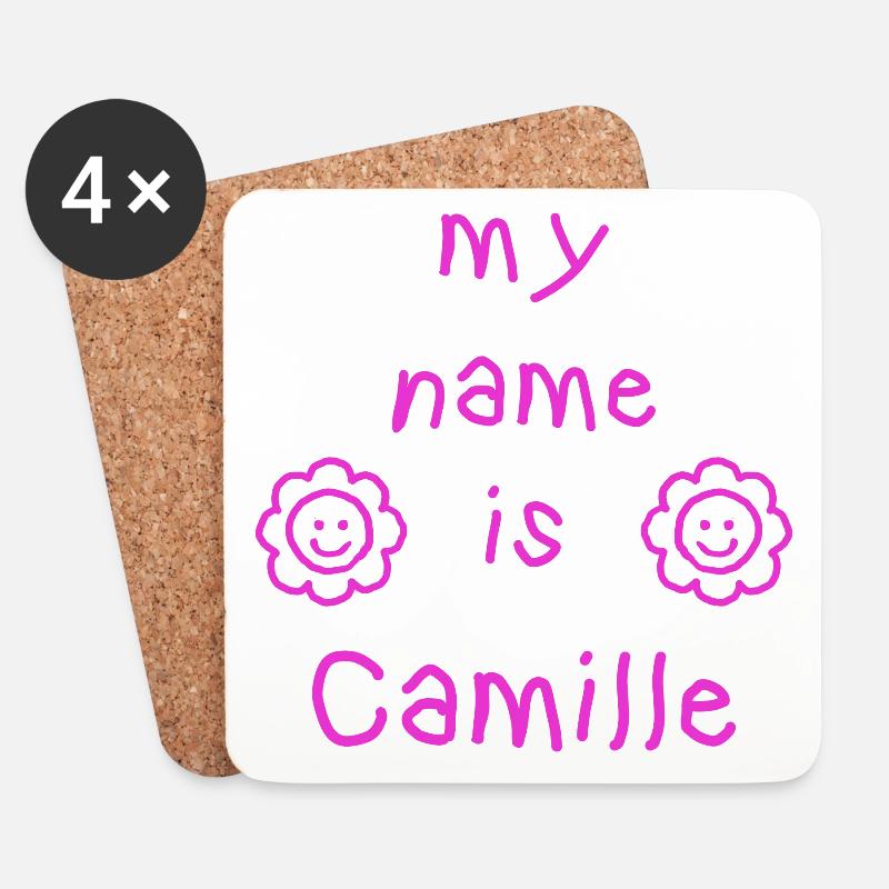 CAMILLE MEIN NAME - Untersetzer (4er-Set) - Weiß