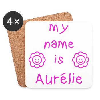 AURELIE MY NAME IS - Coasters (set of 4) - white - Front