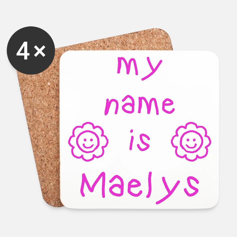 MAELYS MEIN NAME - Untersetzer (4er-Set) - Weiß
