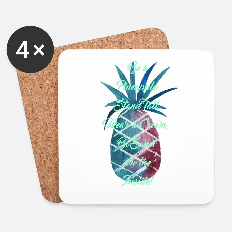 Be a Pineapple: Lapis - Untersetzer (4er-Set) - Weiß