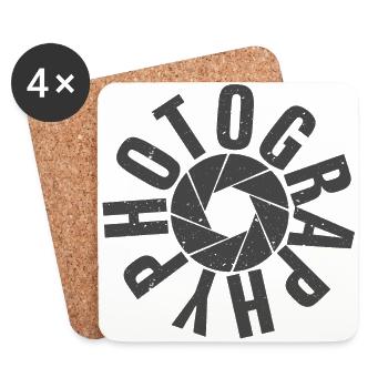 Photographer graphic - Coasters (set of 4) - white - Front